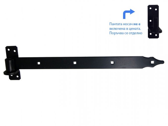 Метално рамо за дървени порти и капаци ZP - 500 мм, ф16 мм, Черен