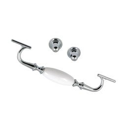KAMA 8269 Retro Furniture Handle - 192 mm, Ceramic + Chrome