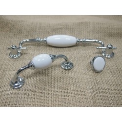 KAMA 8542 Retro Furniture Handle - 96 mm, Ceramic + Chrome