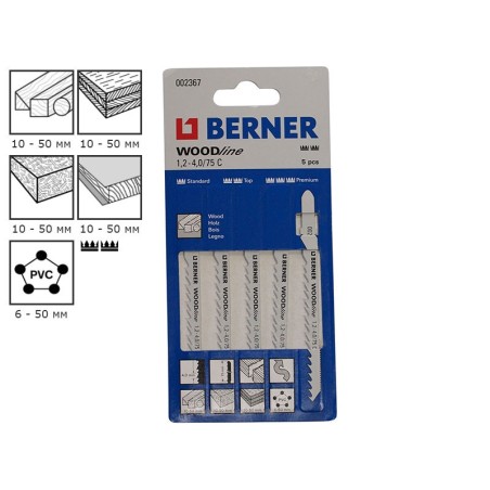 Berner Woodline 1.2-4.0/75 C Jigsaw Blades