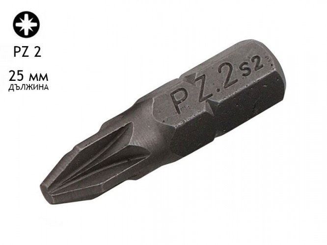 KAMA PZ Screwdriver Bit - PZ 2, 25 mm