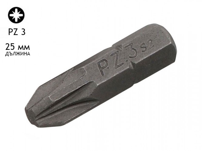 KAMA PZ Screwdriver Bit - PZ 3, 25 mm