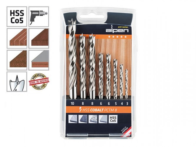 Alpen HSS Cobalt PCTM 8 Drill Bits Set