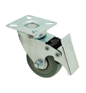BQ08-S Ball-bearing Castor With Plate And A Brake