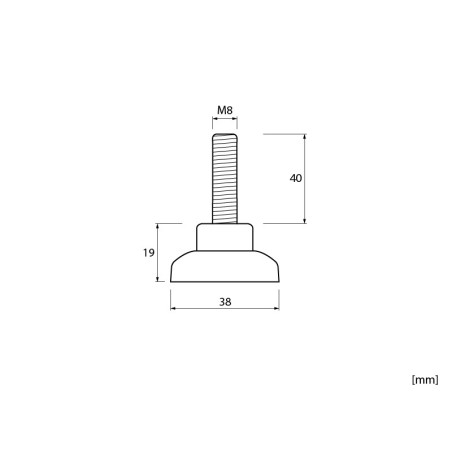 STPCZ  Furniture Foot - M8 x 59 mm, White