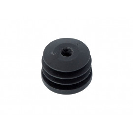 Round Tube End Cap - 40 mm, With Metric Thread M10, Black