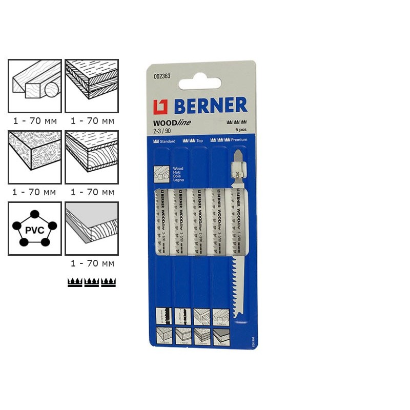 Нож за зеге за дърво Berner WoodLine 2.0 - 3.0/90 - 2363