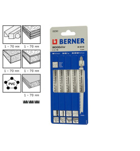 Ножове за прободен трион (зеге) Berner WoodLine 2.0 - 3.0/90