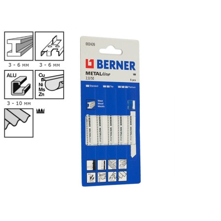 Berner MetalLine 2.0/50 Jigsaw Blades - 5 pc. package