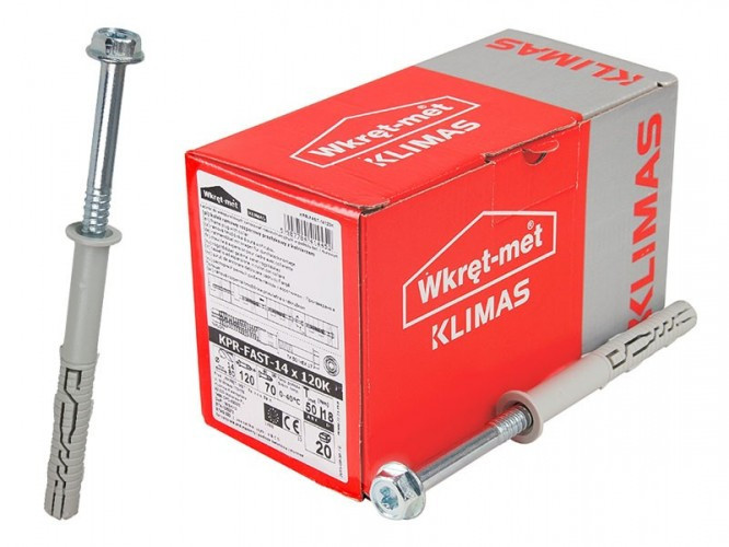 Wkret-met KPR-FAST 14 K Frame Plugs With Hex & Torx Head Screw - 14 x 140 mm, 25 pcs