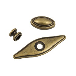 GTV 1152 Retro Furniture Handle - With Screw, Old Gold