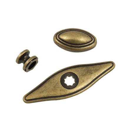 GTV 1152 Retro Furniture Handle - With Screw, Old Gold
