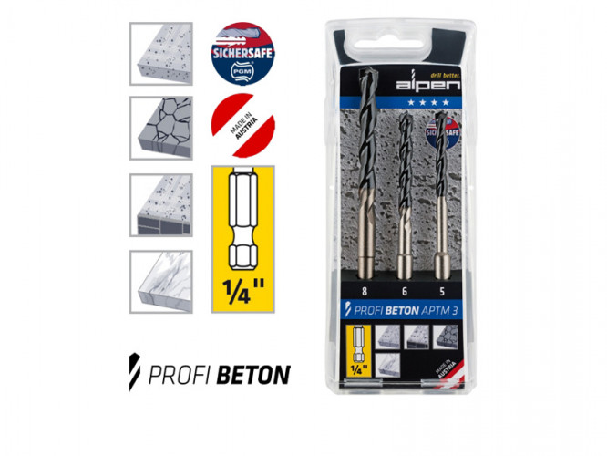 Alpen Profi Beton PTSB 5 Drill Bits Set