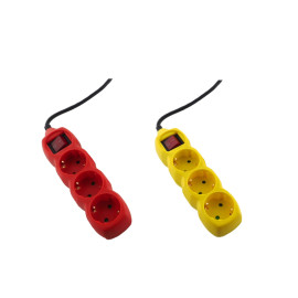 Extension socket Entac 3-way with switch