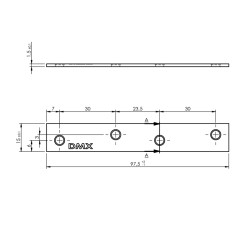 LW 100 Straight Metal Plate - 97.5 х 15 mm