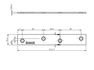 LW 100 Straight Metal Plate - 97.5 х 15 mm