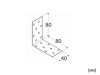 KM 7C Metal Angle Bracket Black - 80 x 80 x 40 mm