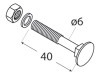 Carriage bolt DOMAX with black head M6 - 4pcs