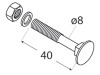 Carriage bolt DOMAX with black head M8 - 4pcs