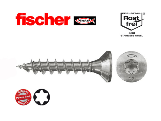 Stainless Steel A2 Fischer Wood Screws - ∅3.5 x 16 mm