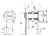 Ключалка за мебели с въртящ език GTV Z-103 - 20 мм
