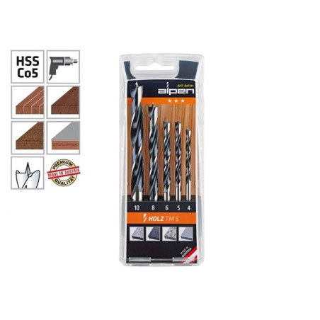 Alpen Holz TM 5 Wood Drill Bits Set