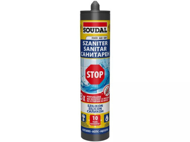 Санитарен силикон за кухни, бани и влажни помещения Soudal - 280 мл, Черен