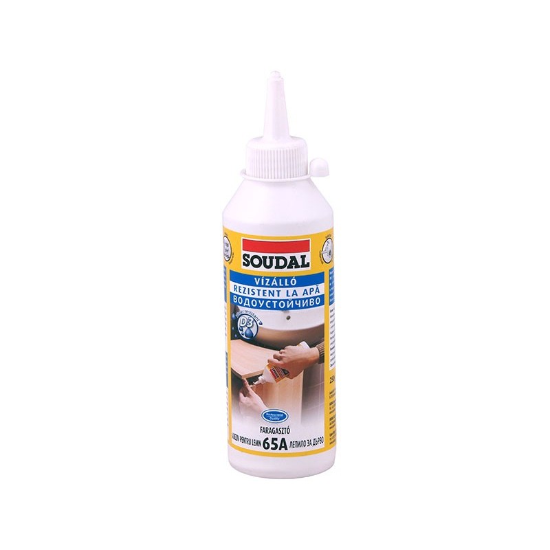 Водоустойчиво лепило за дърво Soudal 65A D3 - 250 гр