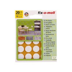 Self-adhesive Felt-gliders Fix-o-moll - 17 mm, 20 pc., White