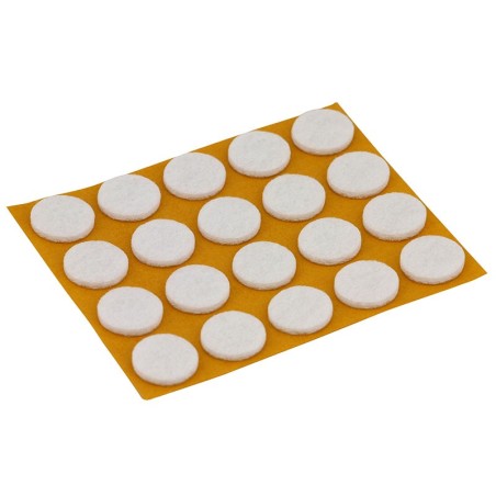 Self-adhesive Felt-gliders Fix-o-moll - ∅17 mm, 20 pcs, White