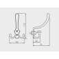 GTV Furniture Hook WZ-A0-K24-20 - Black matt