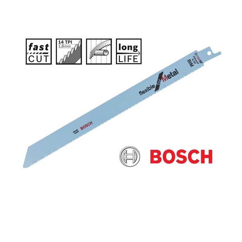 Reciprocating saw blade BOSCH S1122BF Flexible for Metal - 5pcs Reciprocating saw blade BOSCH S1122BF Flexible for Metal - 5pcs
