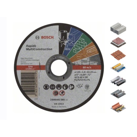 Диск за рязане BOSCH Rapido MultiConstruction 115x1.0mm