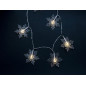Коледни 10 LED снежинки - топла светлина 1м