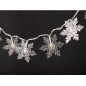 Коледни 10 LED снежинки - топла светлина 1м