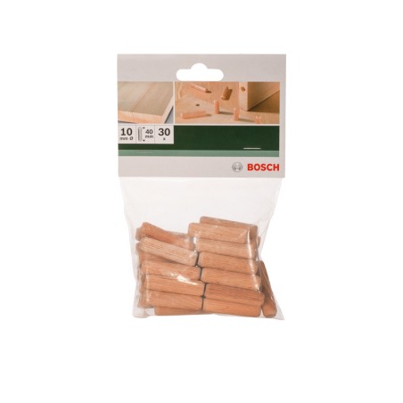 Wooden Dowels BOSCH ∅10 x 40 mm - 30pcs