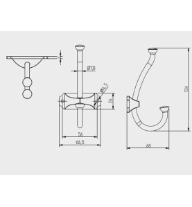 GTV Furniture Hook CRAFT - Anitque silver
