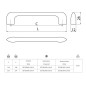 GTV Furniture Handle Milano - 128 mm, Inox