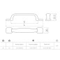 Ретро дръжка за мебели GTV UZ -12 96мм, Старо злато