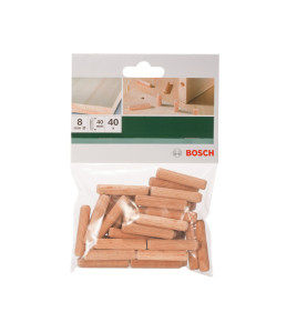 Дървени дибли за сглобки BOSCH ф8 х 40 - 40бр.