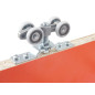Държач за релса за система за плъзгащи врати с горно носене и долно водене - стоманен
