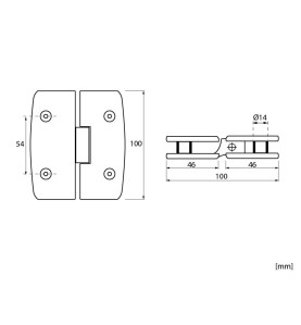 KS-180 Glass Hinge - scheme
