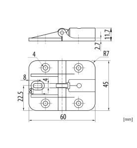 GTV Butterfly Furniture Hinge - scheme