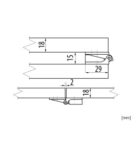 GTV Butterfly Furniture Hinge - scheme