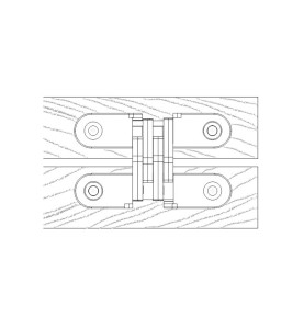 Vici Furniture Hinge - 180 degrees, scheme