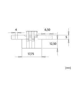 Vici Furniture Hinge - 180 degrees, scheme