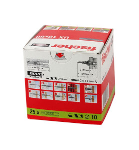 Fischer Universal Plugs UX - 10 x 60 mm, 25 pc.