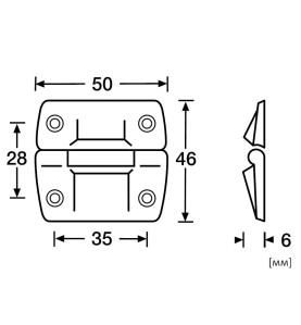 Adam Hall 2508 Medium Stop Hinge - Scheme