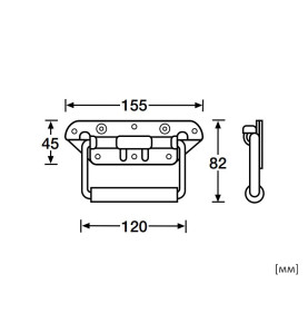 Adam Hall 34482 Spring Handle Surface Mount - Scheme