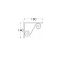 DMX WOZ Ornamental Shelf Support Bracket - 190 x 140 mm, Silver